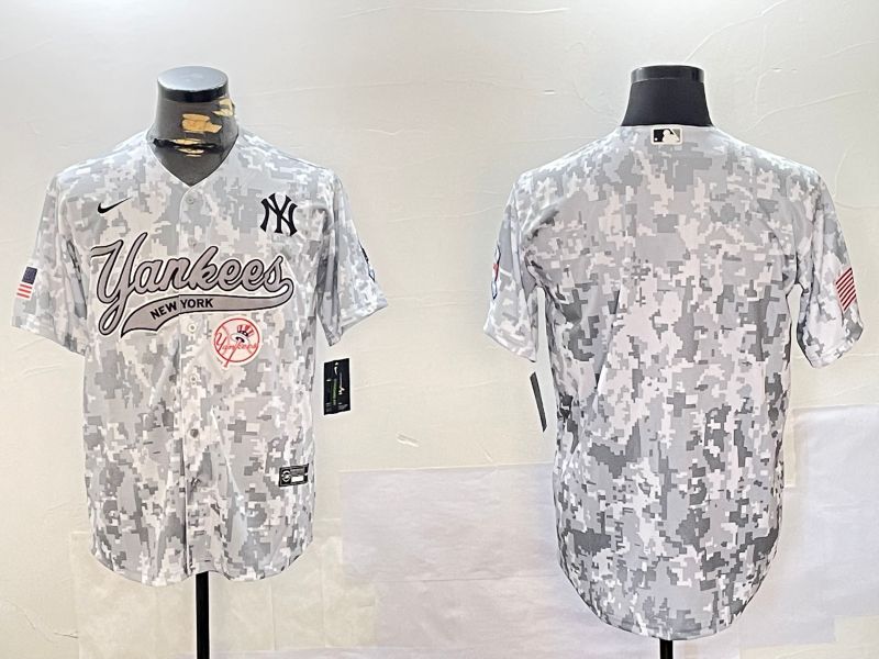 Men New York Yankees Blank Camo Joint Name 2024 Nike MLB Jersey style 18->new york yankees->MLB Jersey